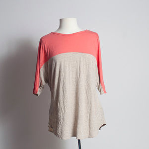 Goo Yoo beige and coral top M